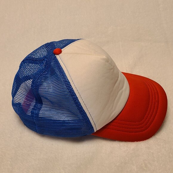 Stranger Things Red White Blue Plain Hat Trucker Cap 80s Adjustable Mesh Dustin - Picture 4 of 10